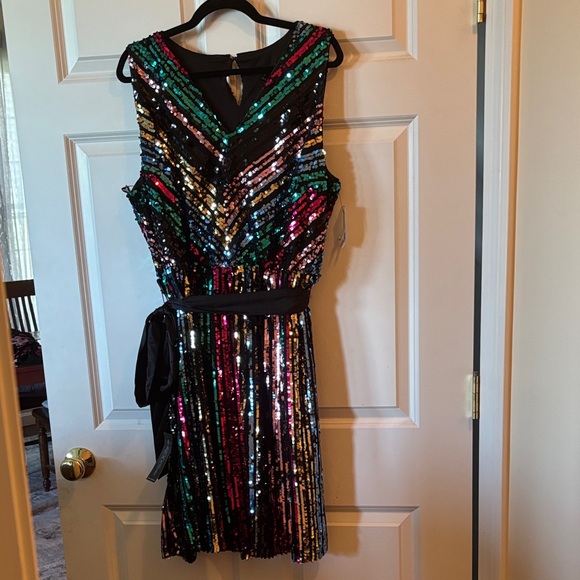 Lane Bryant Multicolor Sequin Mini Dress - Picture 1 of 7